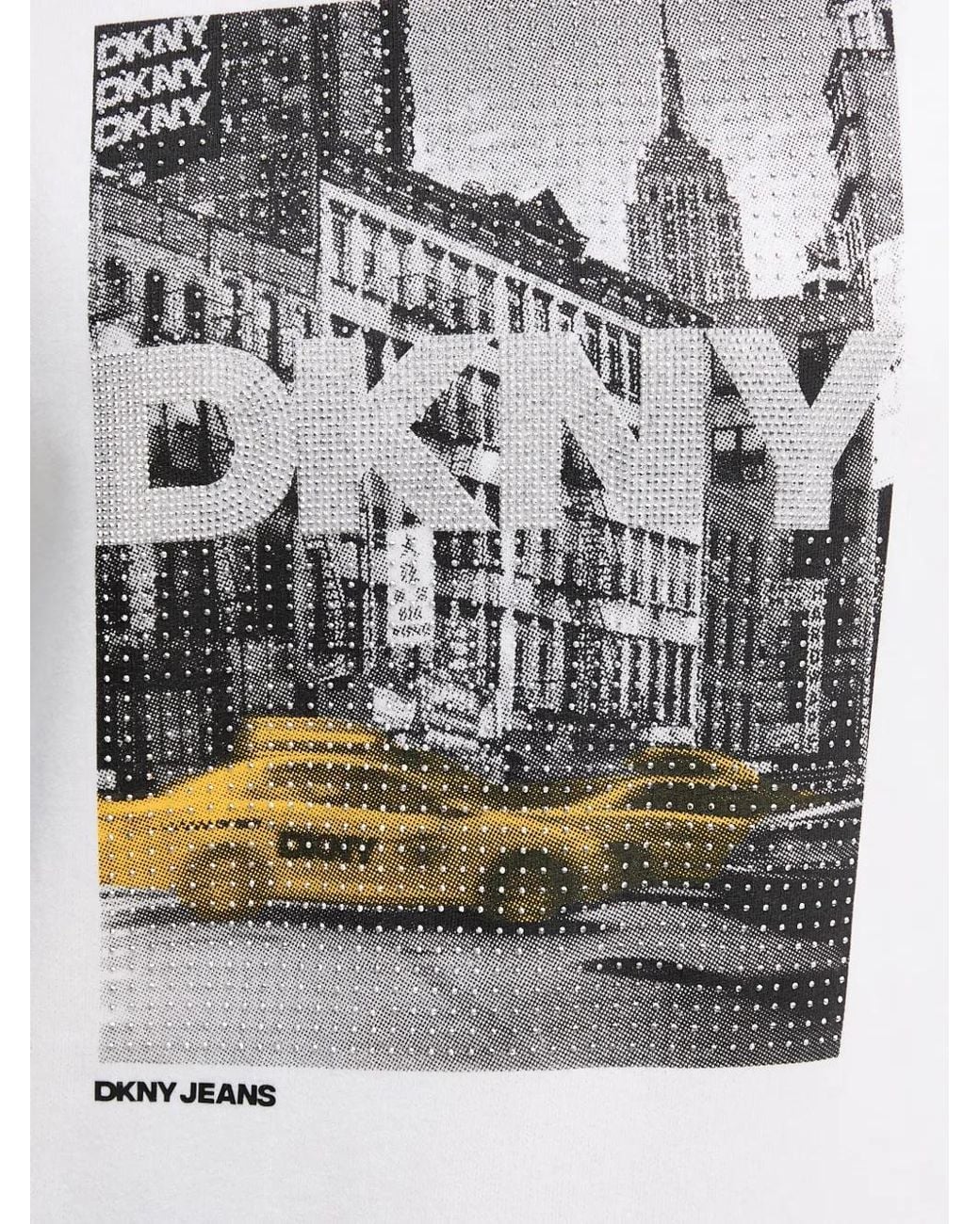 DKNY White Graphic Print Sweatshirt