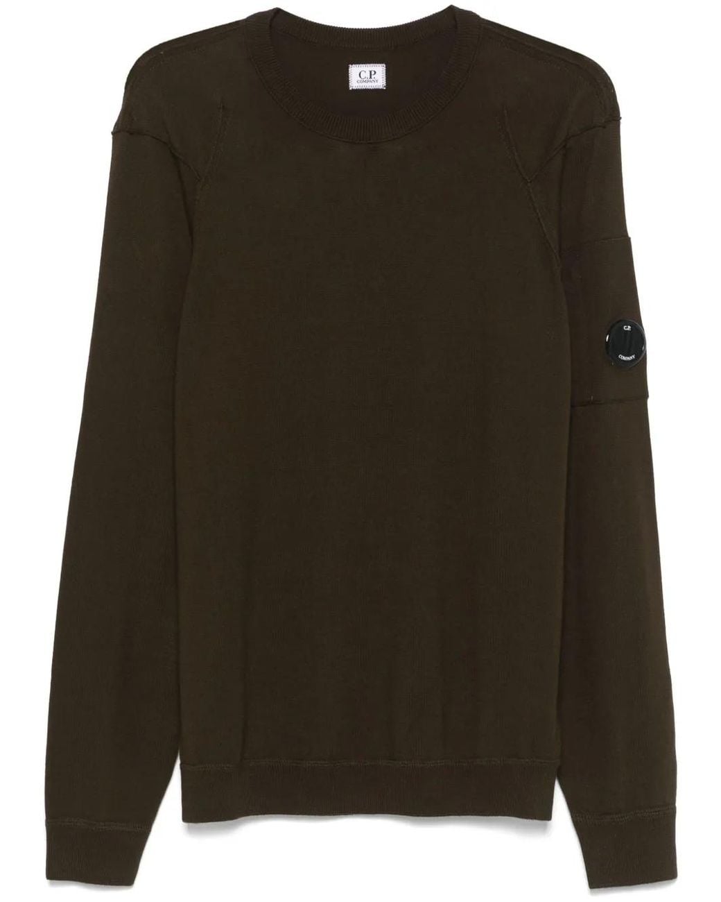 C P Company Brown Lens-Detail Sweater for men