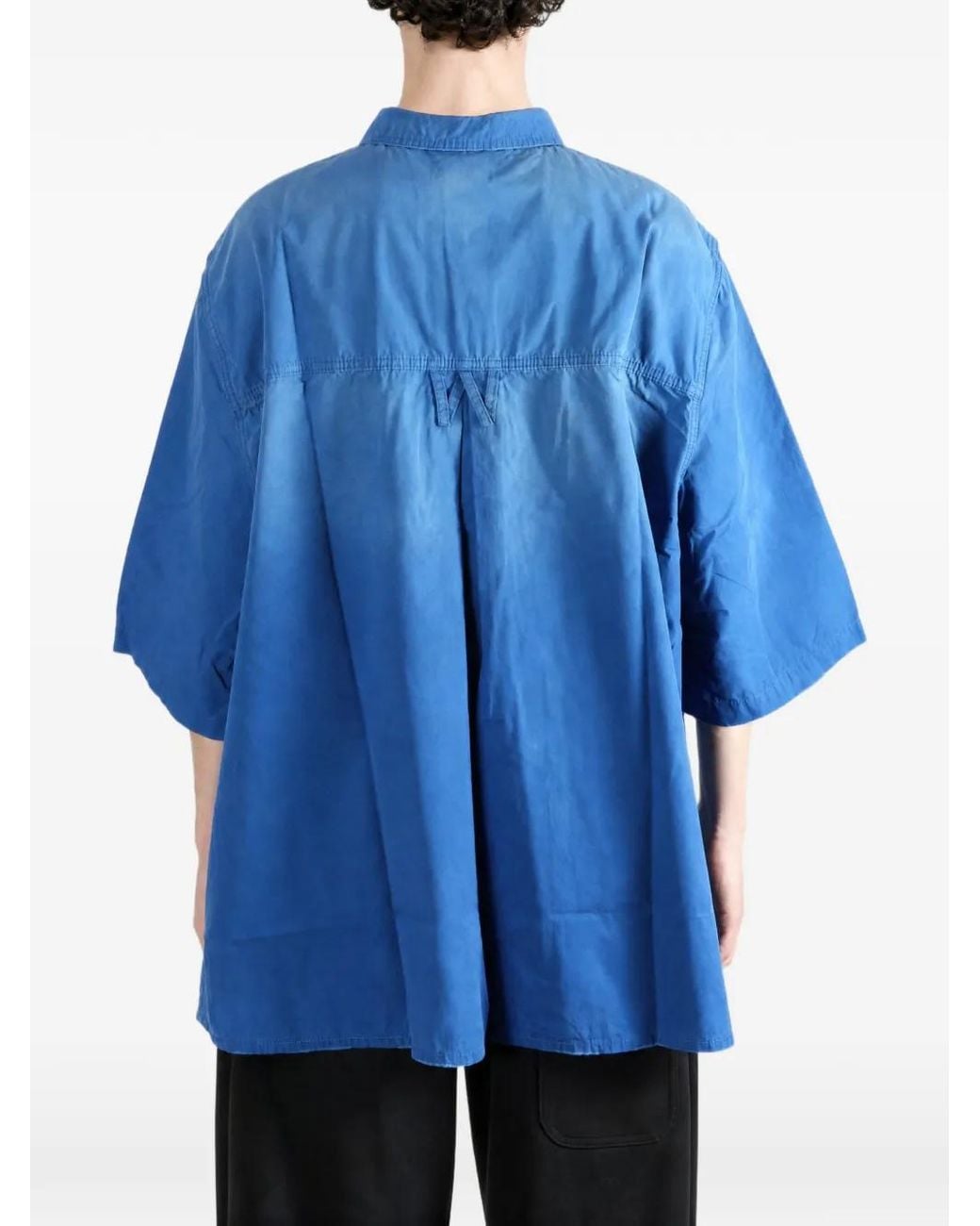 Willy Chavarria Blue Corcoran Faded-Effect Overshirt for men