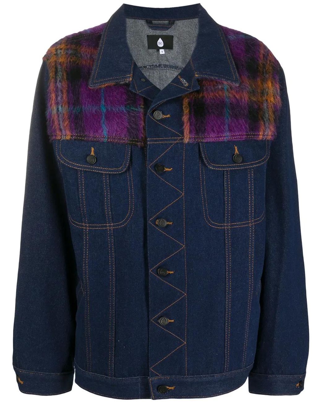 Natasha Zinko Blue Check Plaid Denim Jacket
