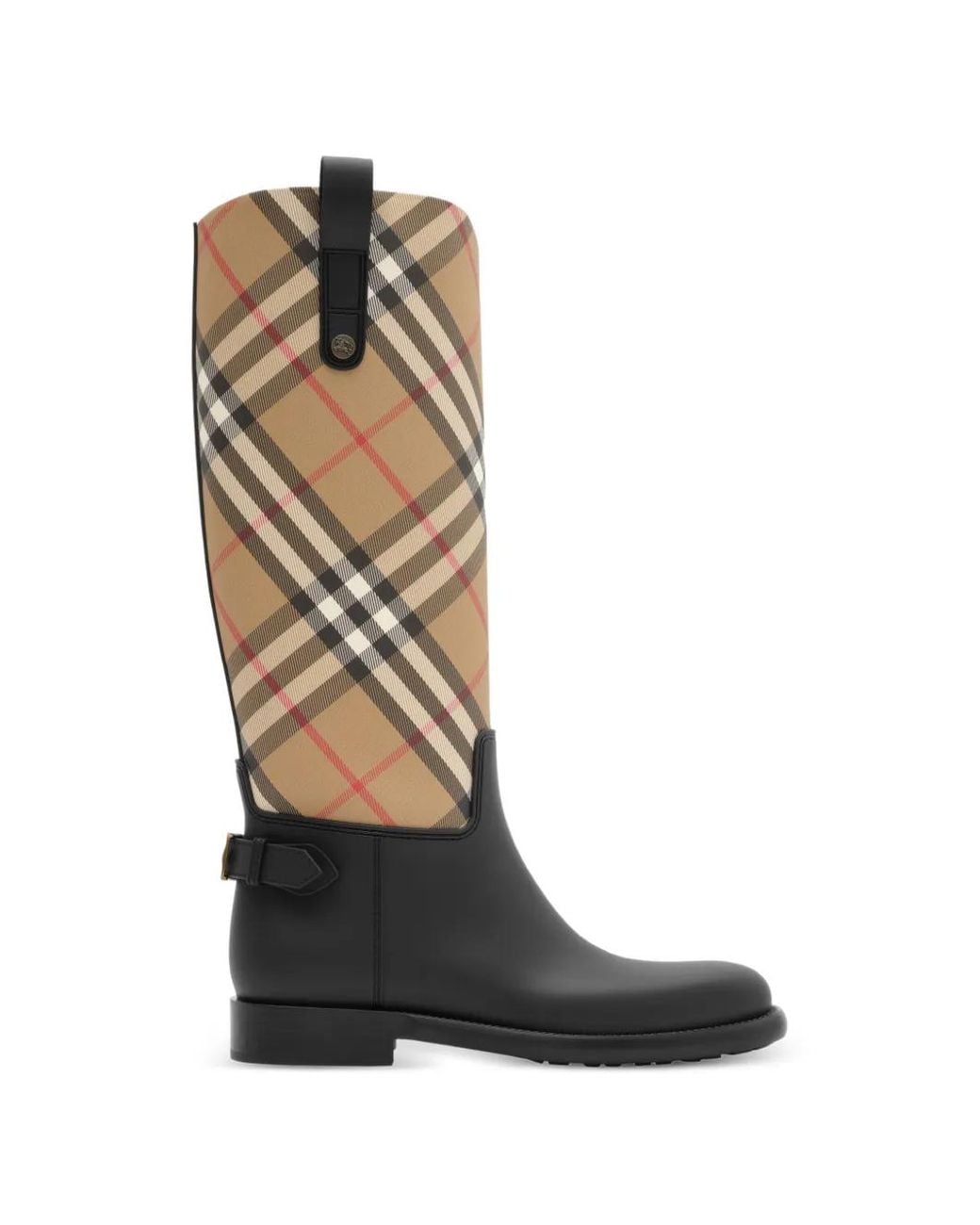 Burberry White Check Cavalier Outdoor Boots
