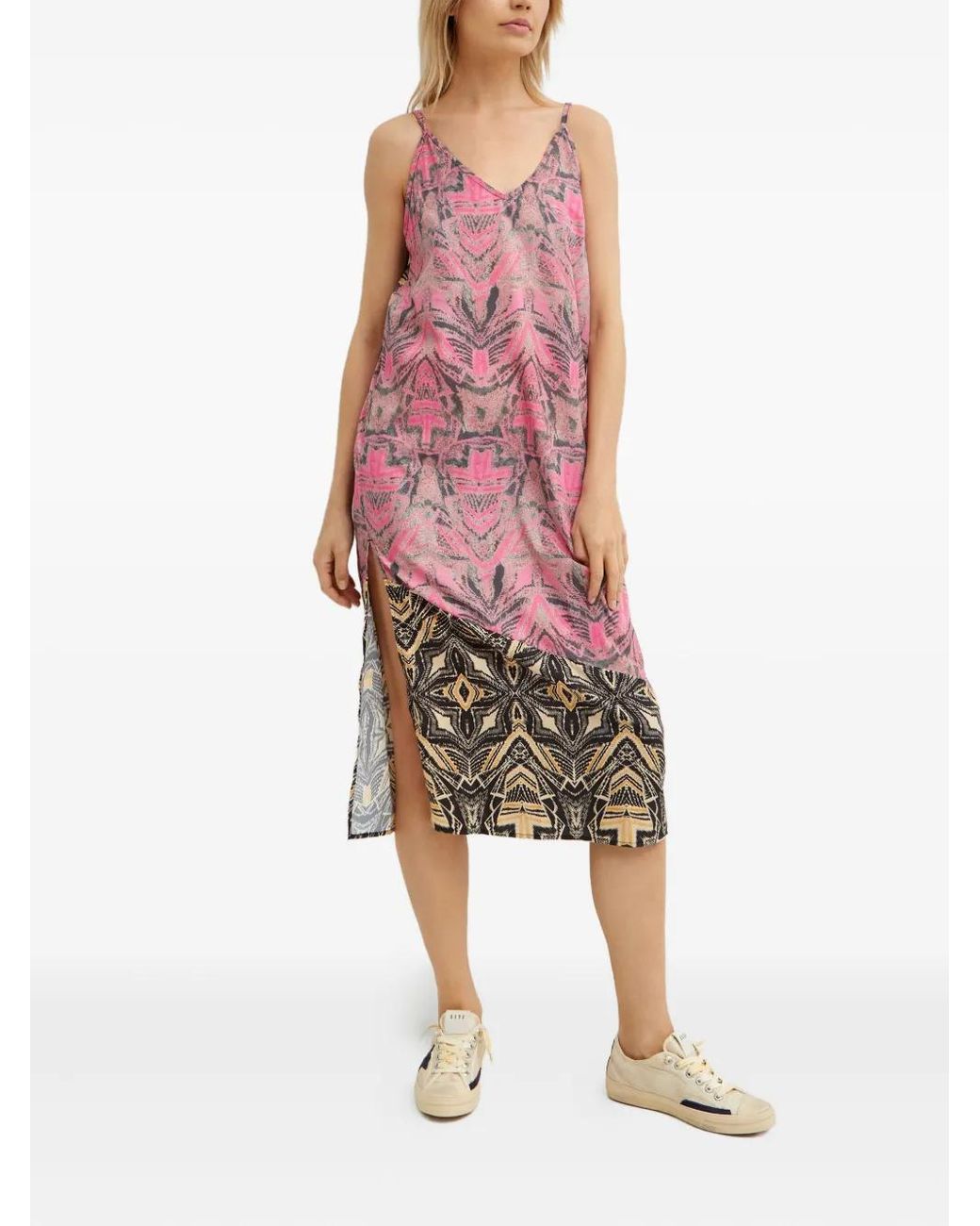 One Teaspoon Purple Kaleidoscope Printed Midi Dress