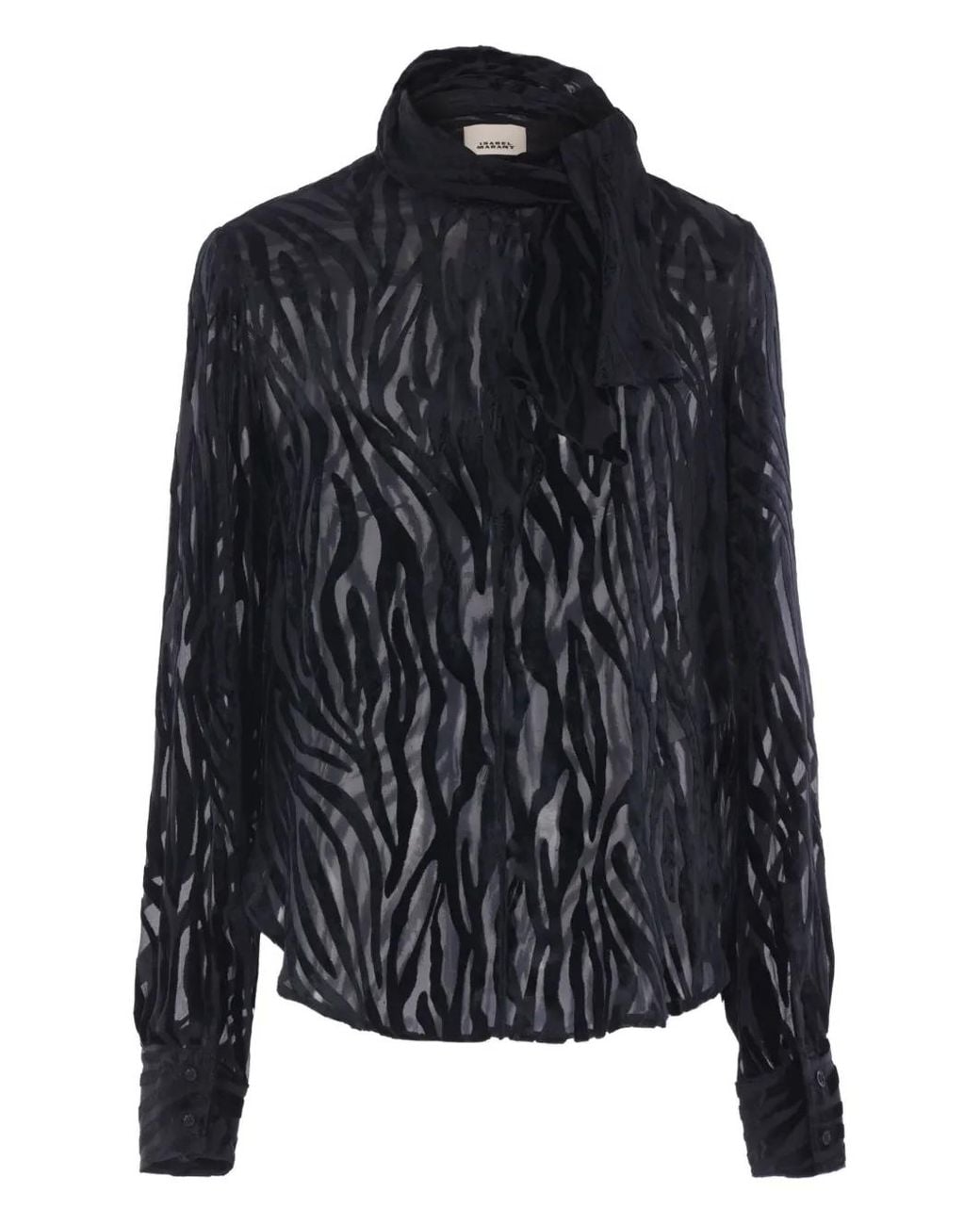 Isabel Marant Black Scarf Detail Long Sleeve Top