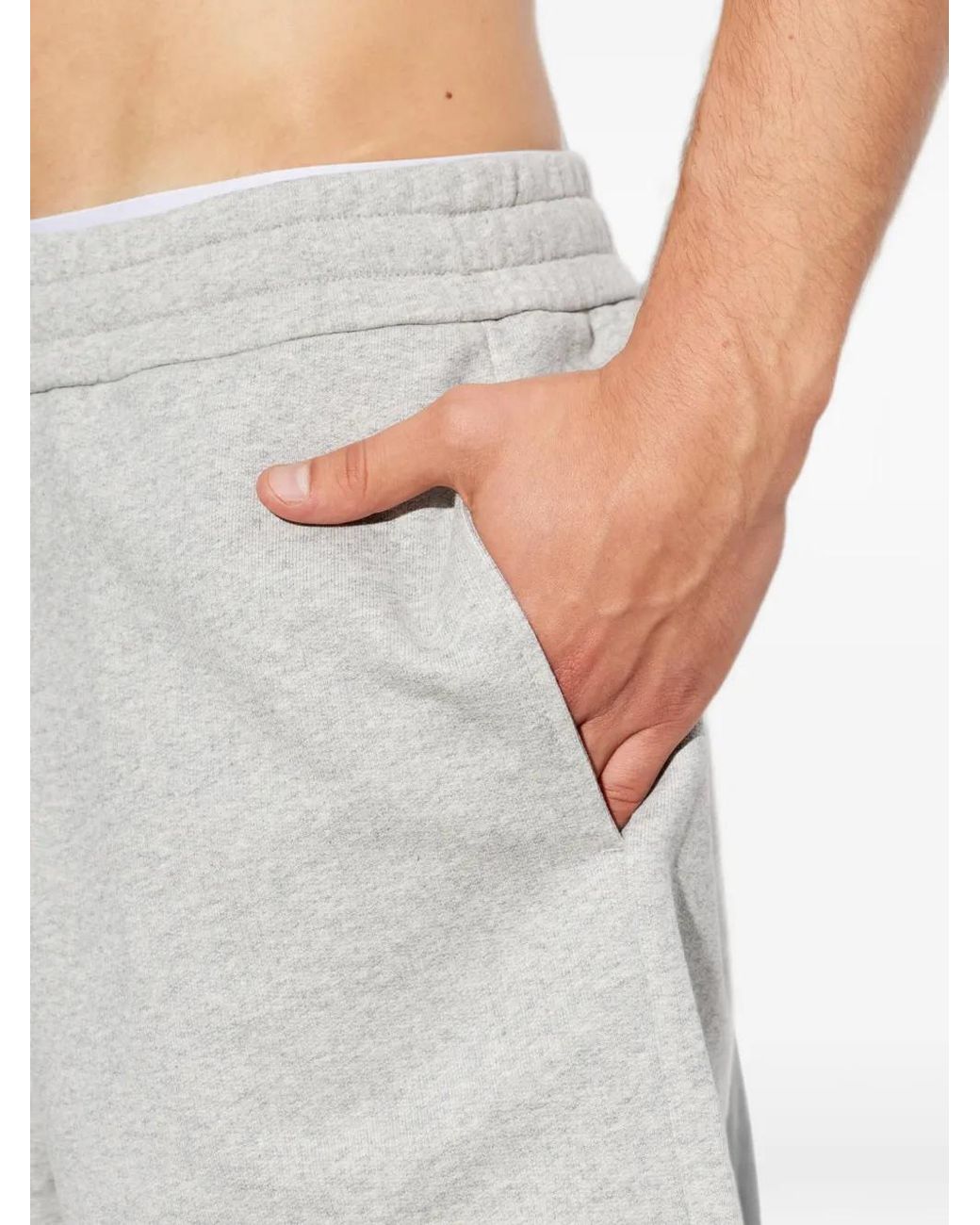 Moncler Gray Logo-Patch Shorts for men