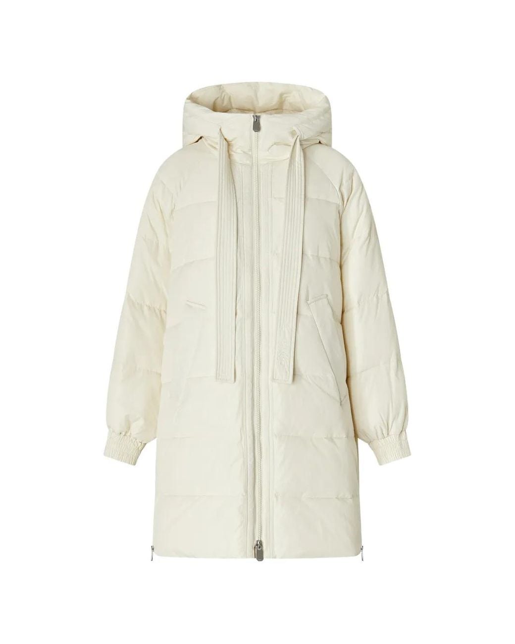 Pinko White Hooded Padded Coat