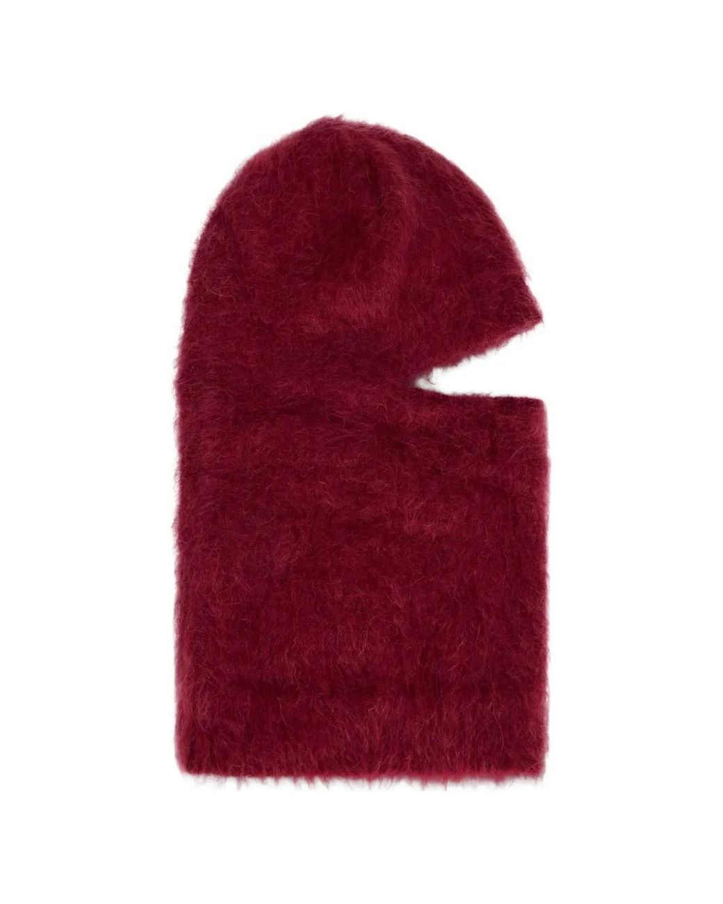 Alberta Ferretti Red Mohair-Blend Knitted Balaclava