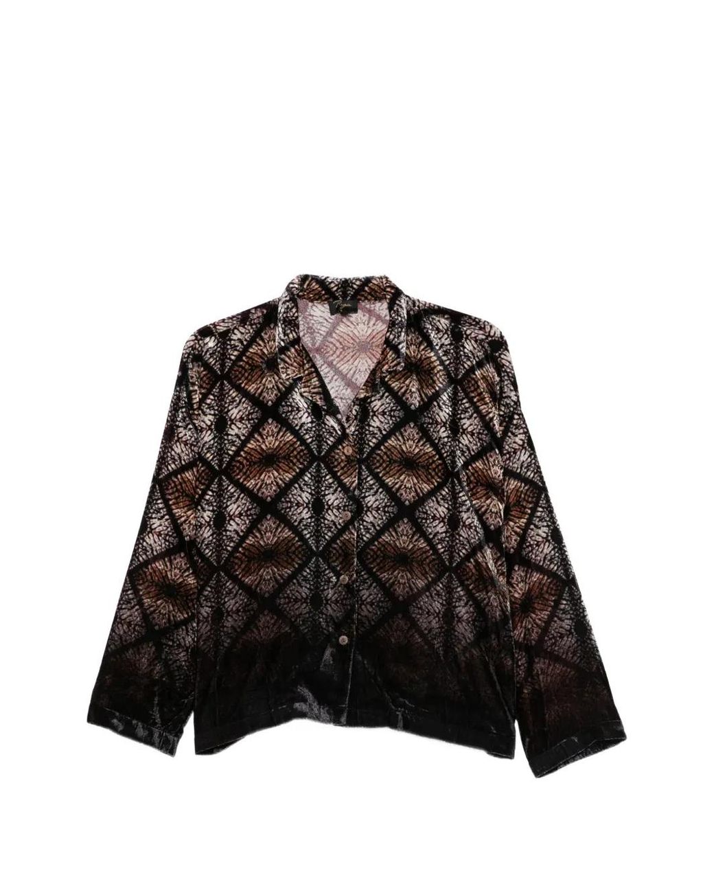 Raga Black Geometric-Print Velvet Jacket