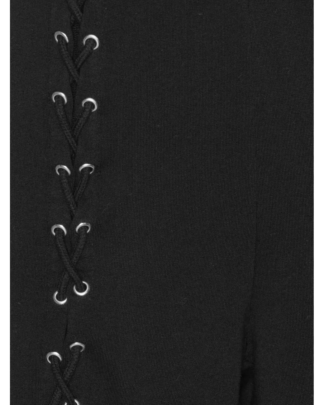 ROTATE BIRGER CHRISTENSEN Black Lace-Up Detail Track Pants