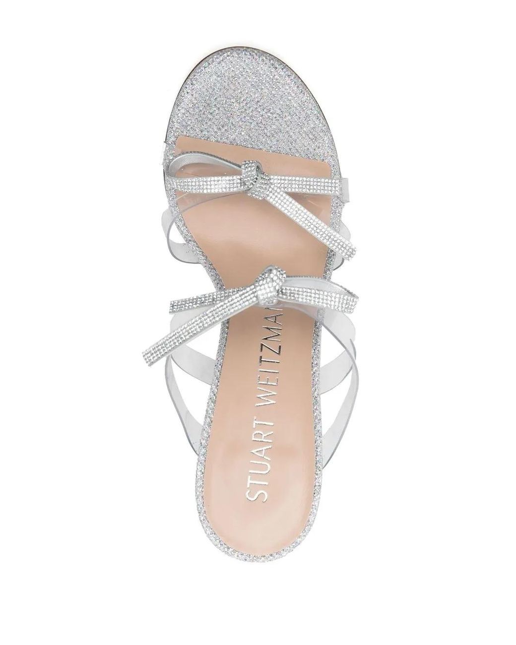 Stuart Weitzman White Embellished-Bow Detail 115Mm Sandals