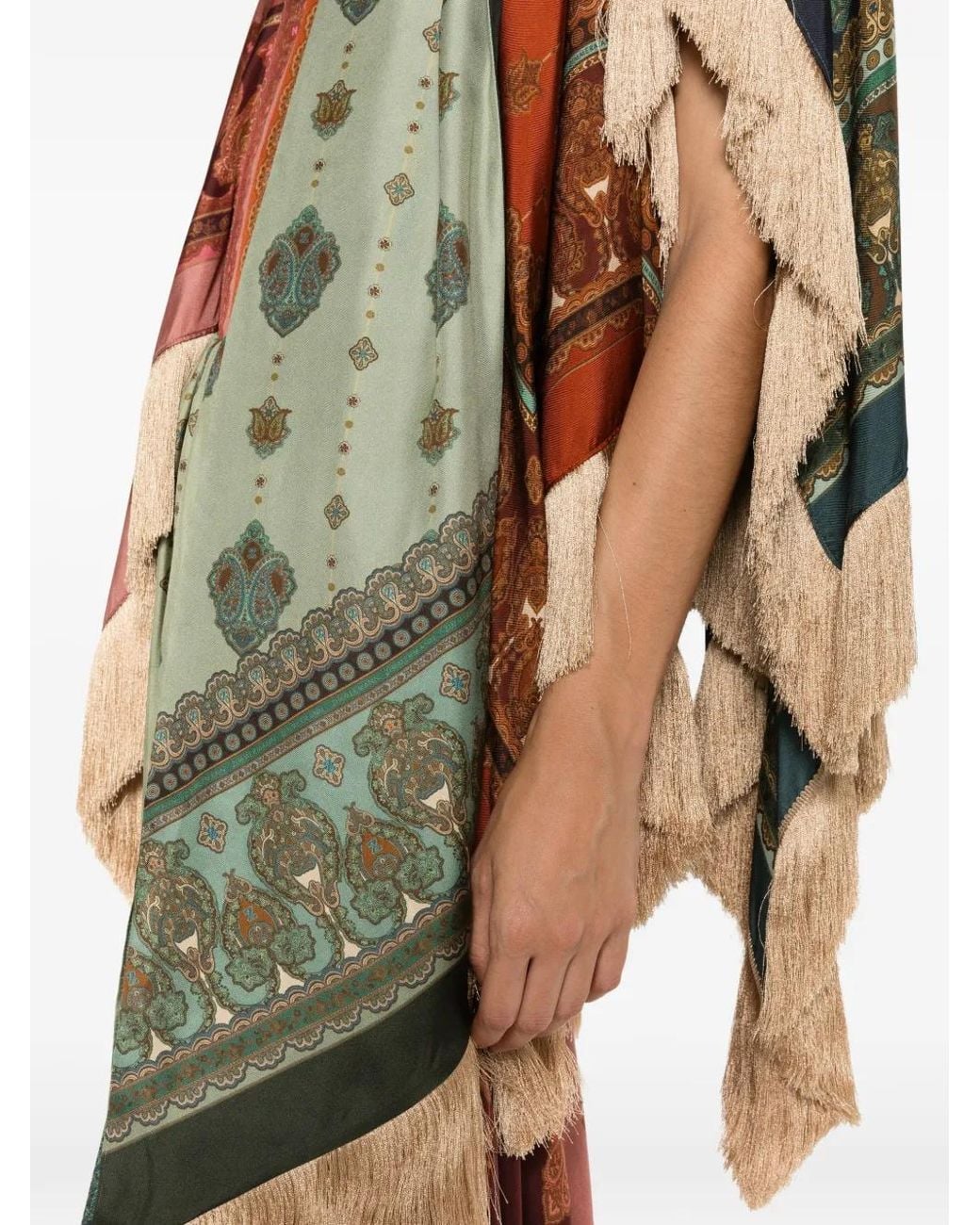 Zimmermann Natural Valiant Paisley-Print Fringed Maxi Dress