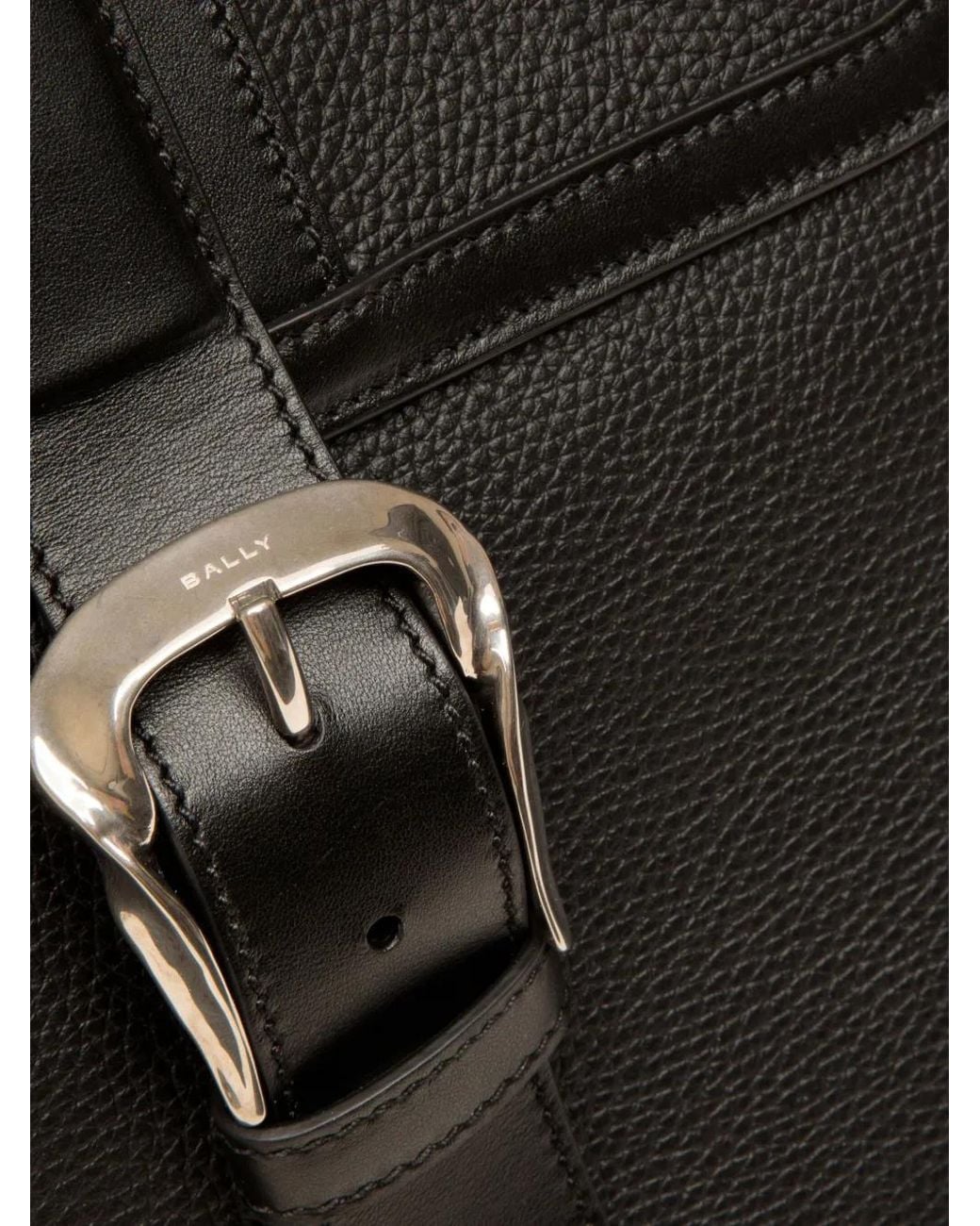 Bally Black Spin Leather Backpack for men