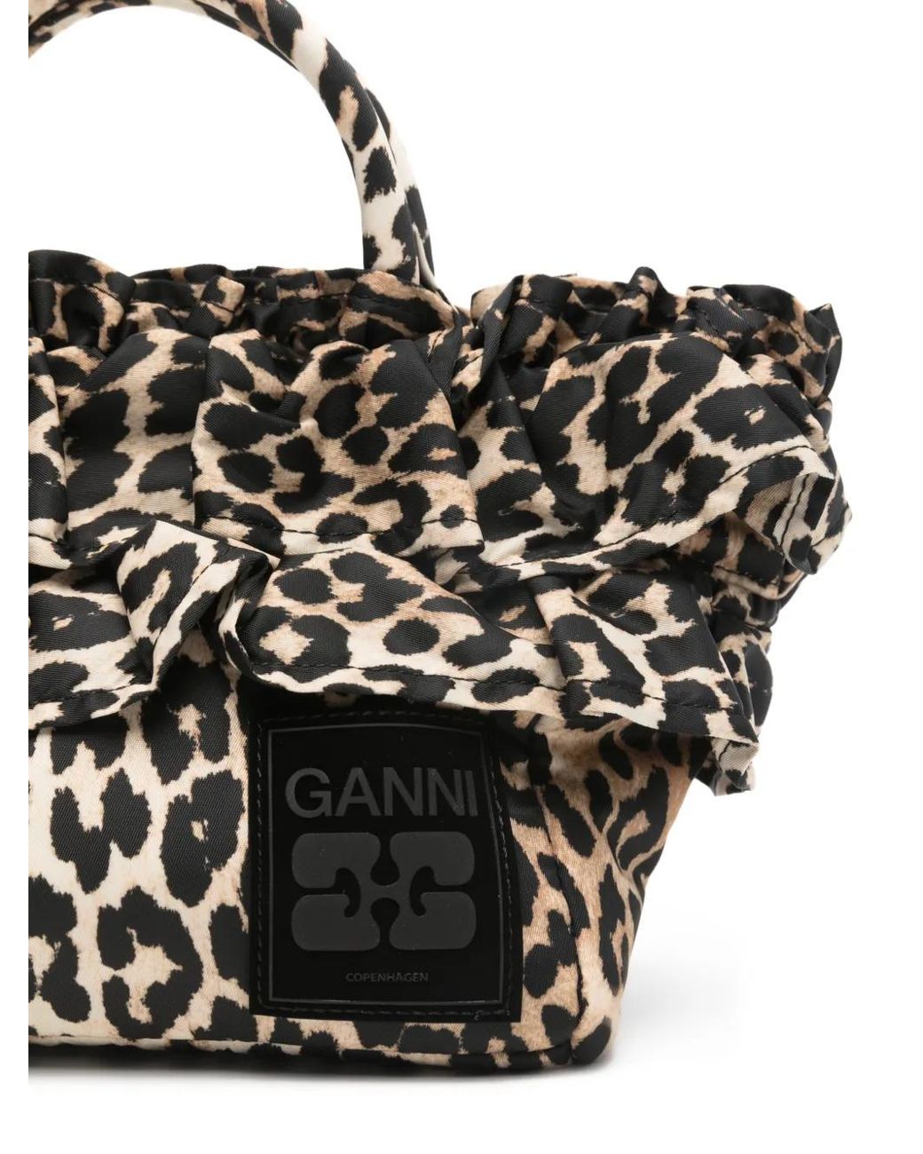 Ganni Black Nylon Mini Tote Bag
