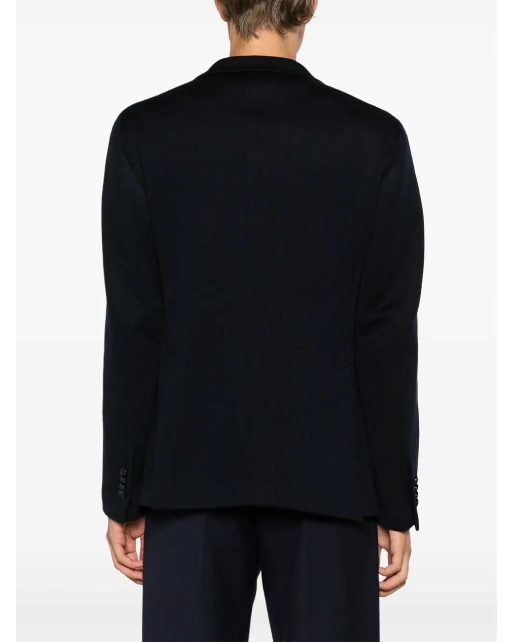 Tagliatore Black Single-Breasted Jersey Blazer for men