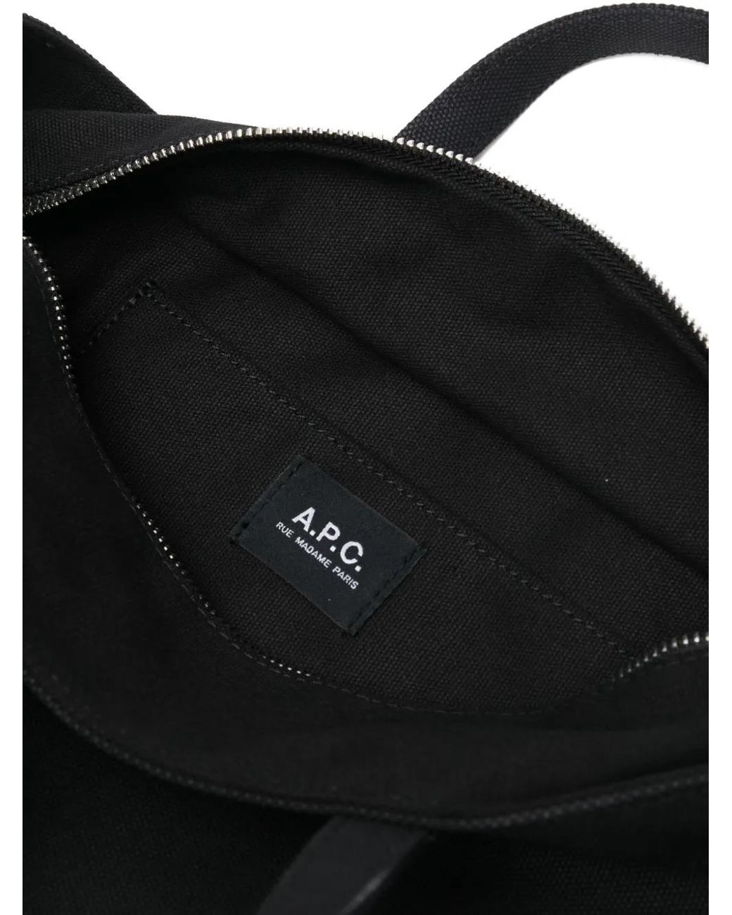 A.P.C. Black A. P.C. "Le Drummer Toile" Small Tote Bag