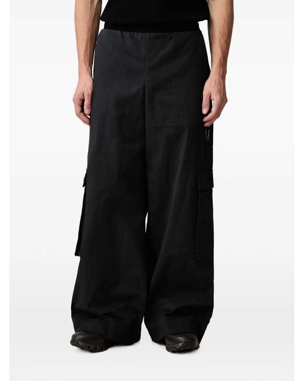 HELIOT EMIL Black Carabiner-Detail Cargo Pants for men