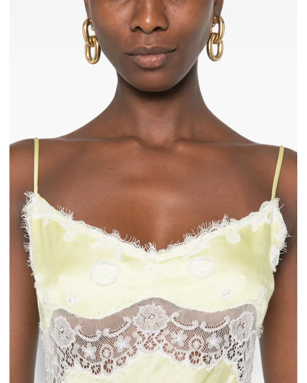 Asta Resort White Arlette Lace-Trim Maxi Dress