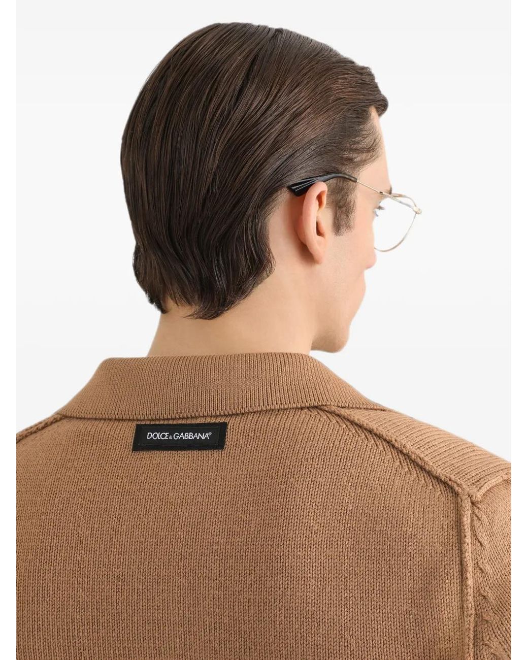 Dolce & Gabbana Brown Virgin-Wool Polo Shirt for men