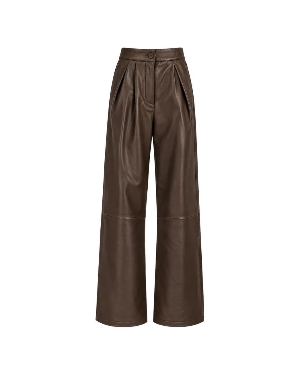 Yves Salomon Brown Leather Trousers