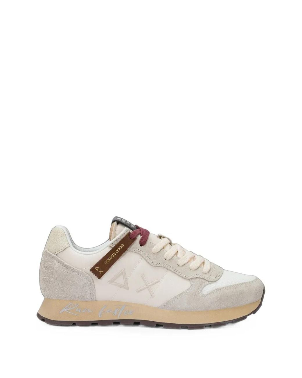 Sun 68 White Tom Vintage Panelled Sneakers for men