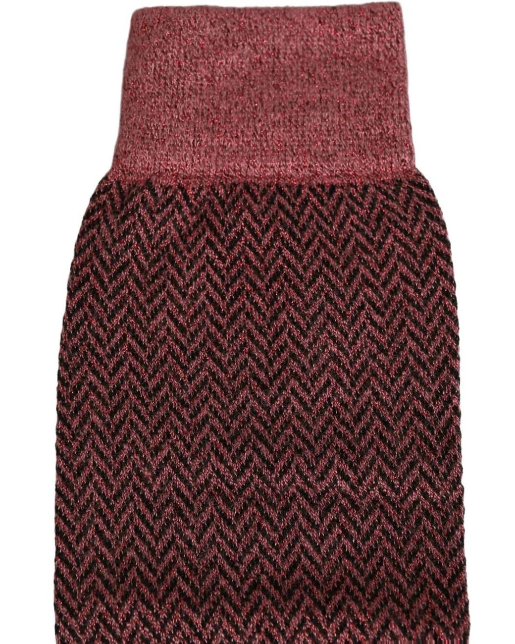 Dolce & Gabbana Purple Herringbone-Knit Over-The-Calf Socks for men