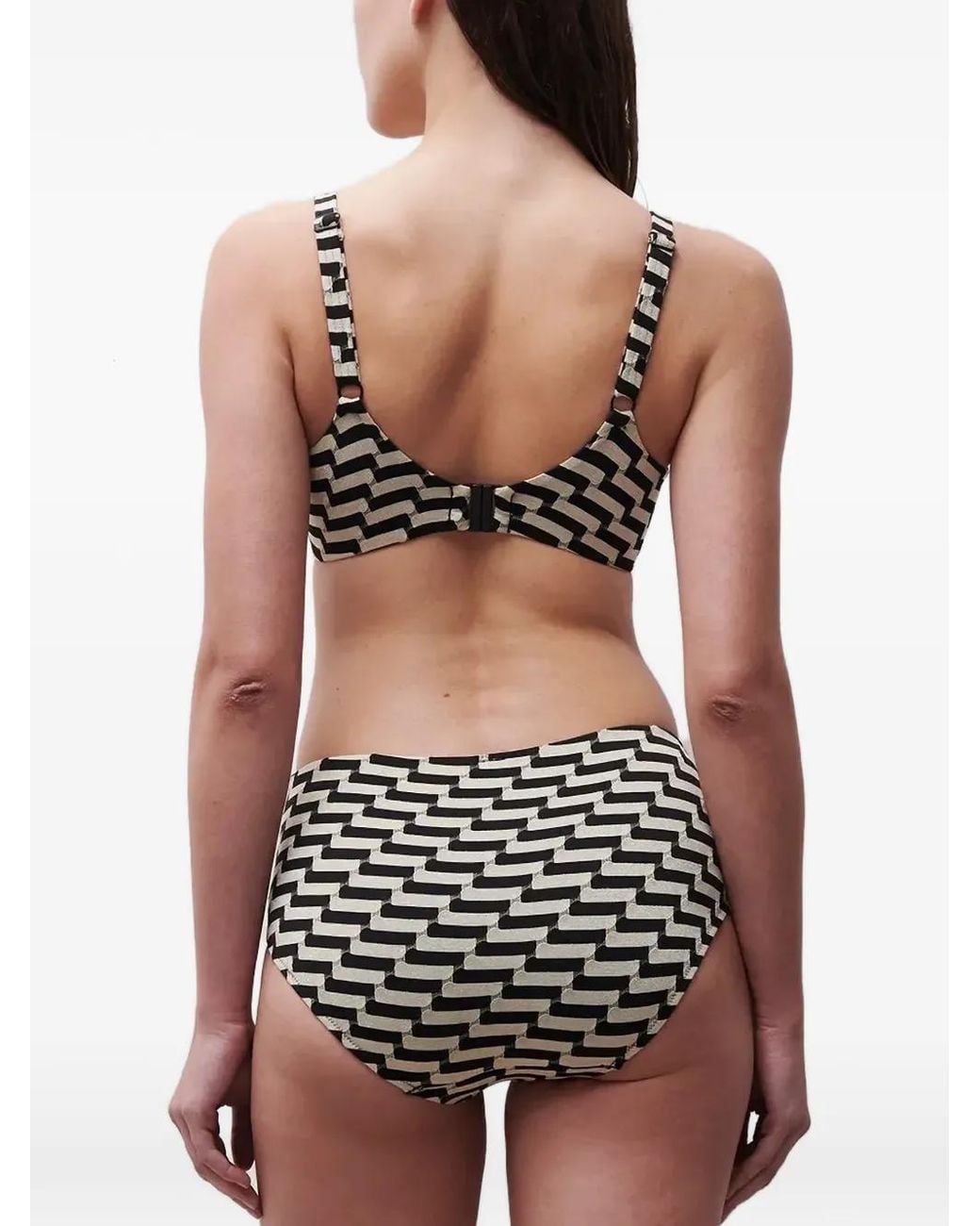 Chantelle Brown Femilet Santosa Geometric-Print Bikini Top