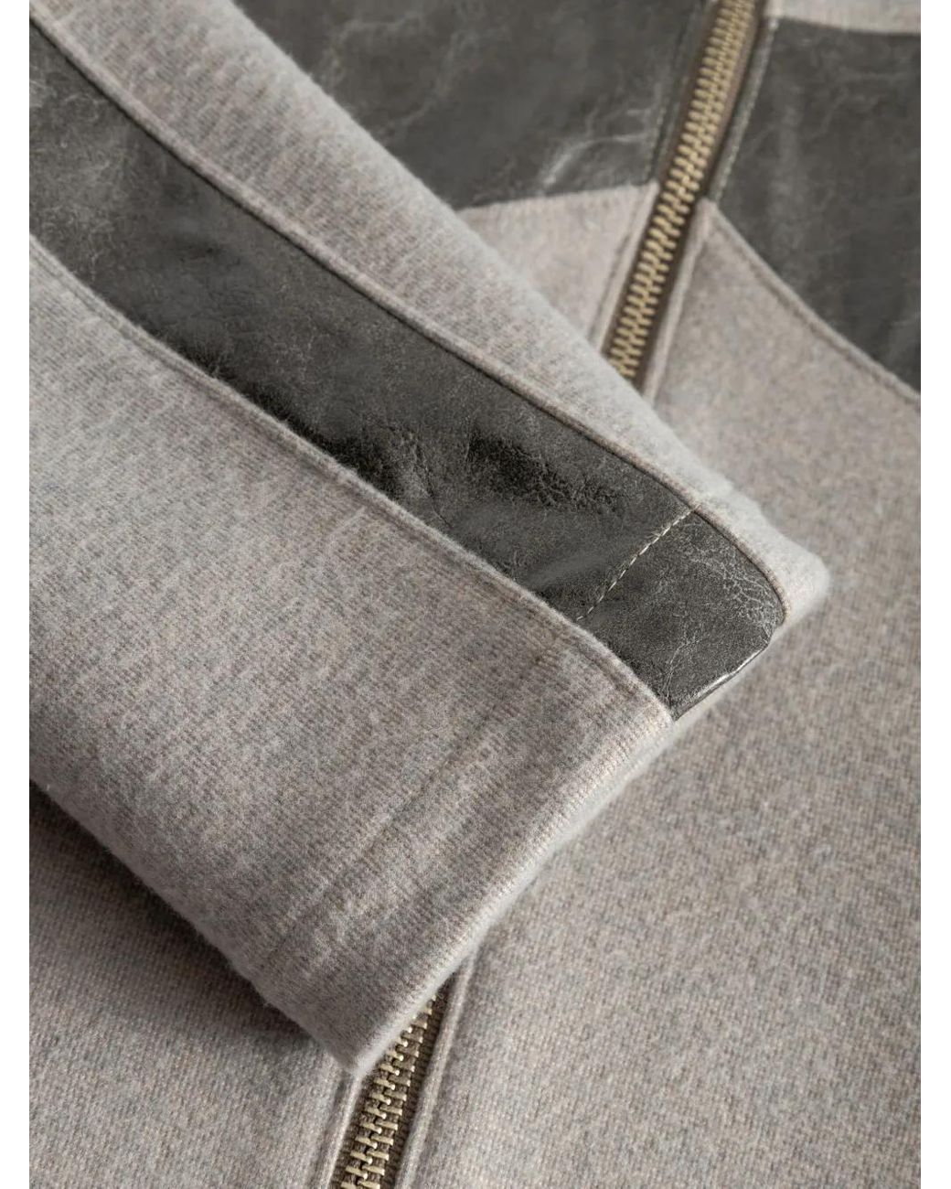 Elena Velez Gray Racer Zip-Front Jacket