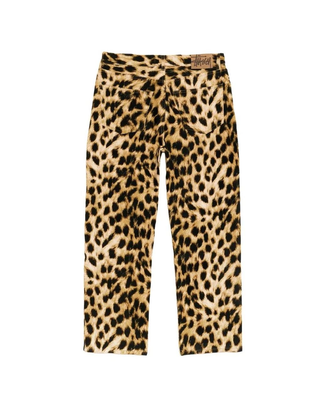 Stussy White Leopard-Print Jeans