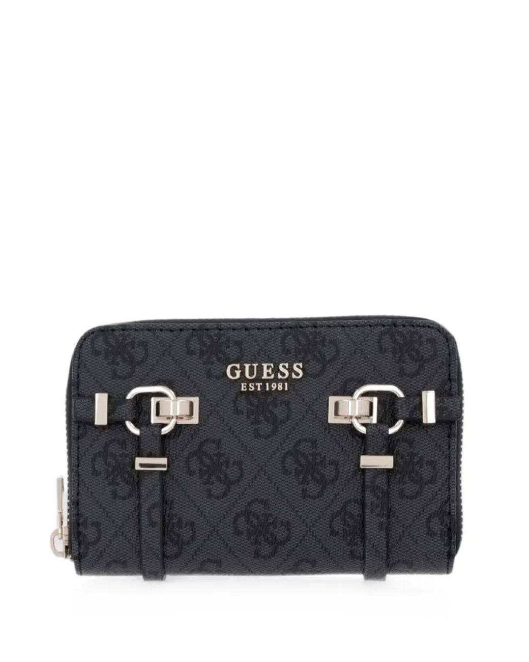 Guess Black Portefeuille Leona 4G À Boucle