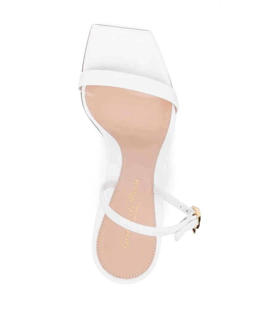 Gianvito Rossi White Ribbon Stiletto 85Mm Leather Sandals