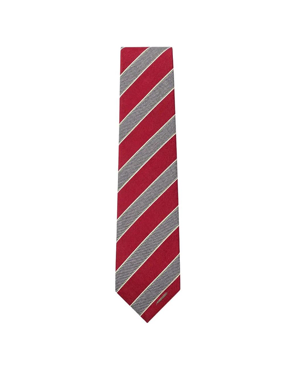 Tombolini Red Diagonal-Stripe Silk-Blend Tie for men