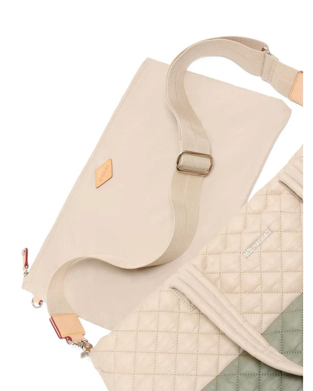 MZ Wallace White Medium Buff Metro Tote Deluxe Tote Bag