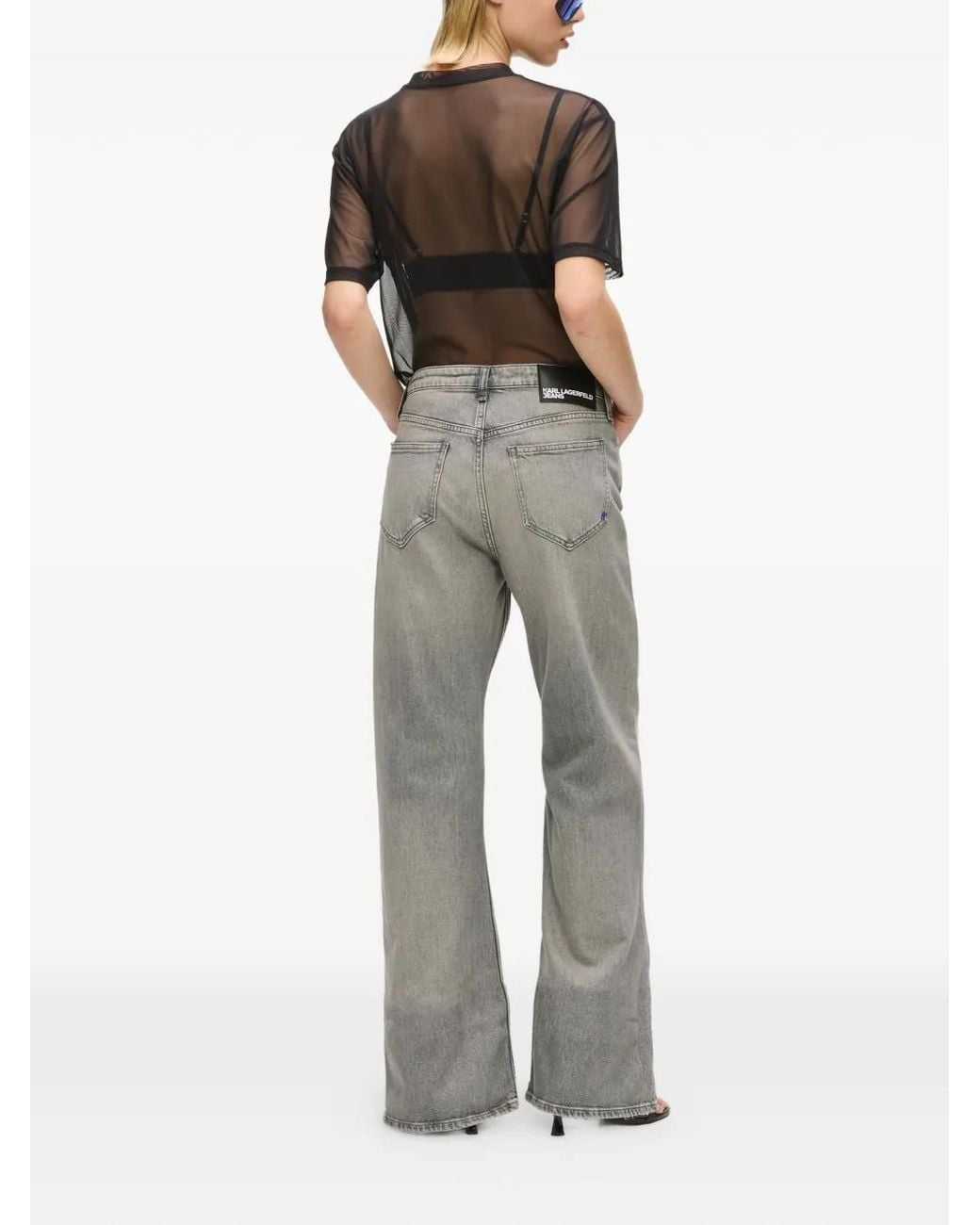 Karl Lagerfeld Gray Five-Pocket Flare Jeans