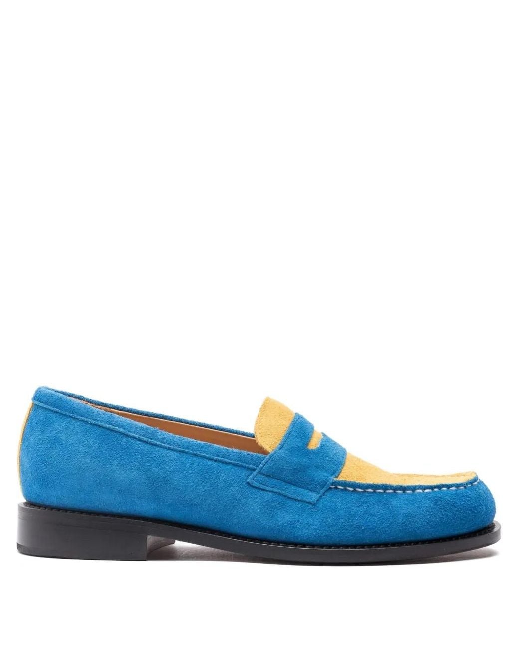 Hender Scheme Blue Two-Tone Suede Loafers for men