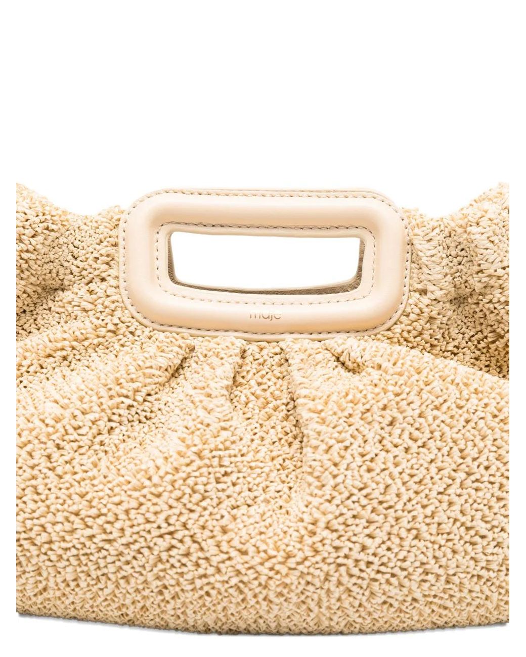 Maje Natural Milpli Bouclé Effect Clutch Bag