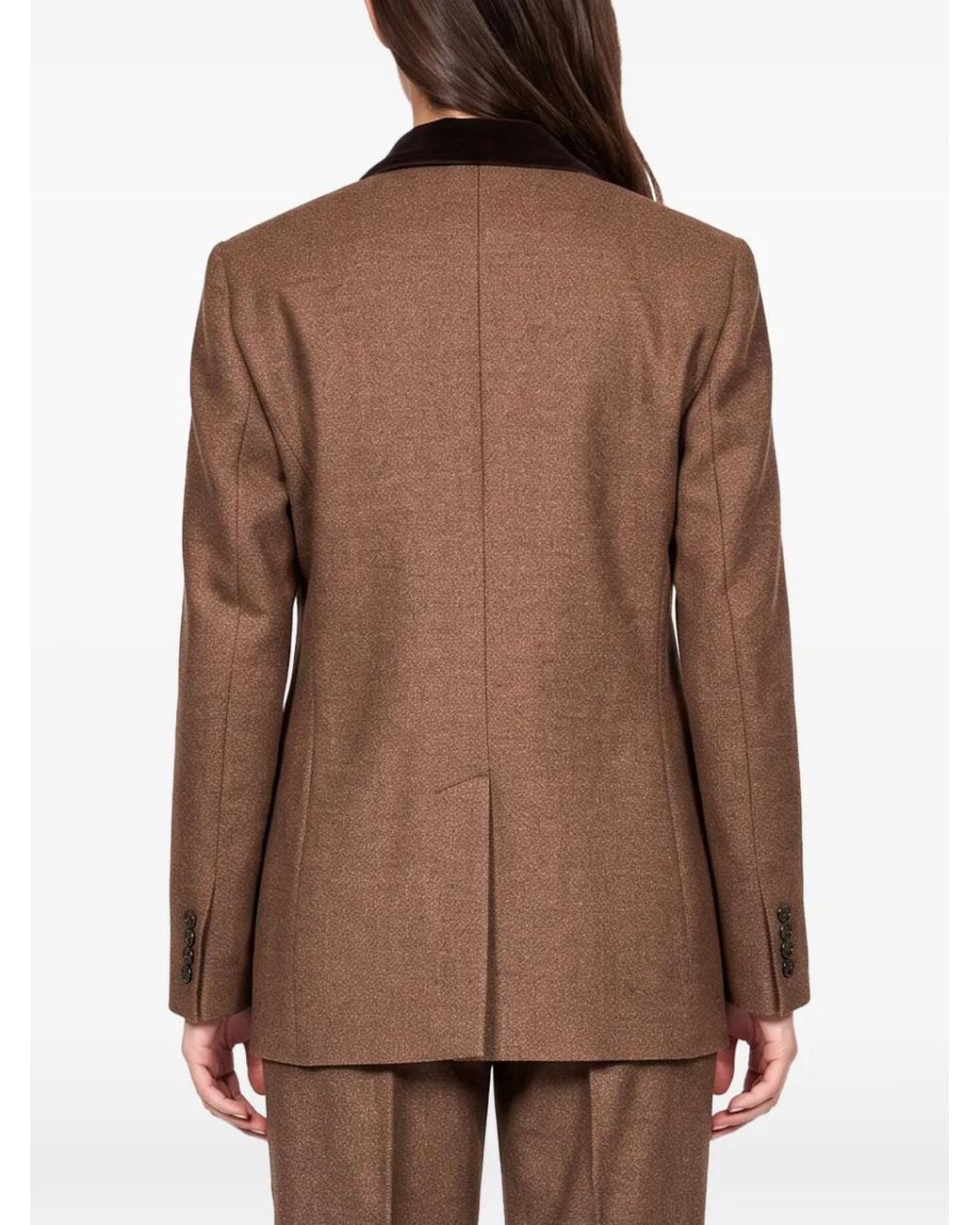 Weekend by Maxmara Brown Single-Breasted Wool Tweed Jacket