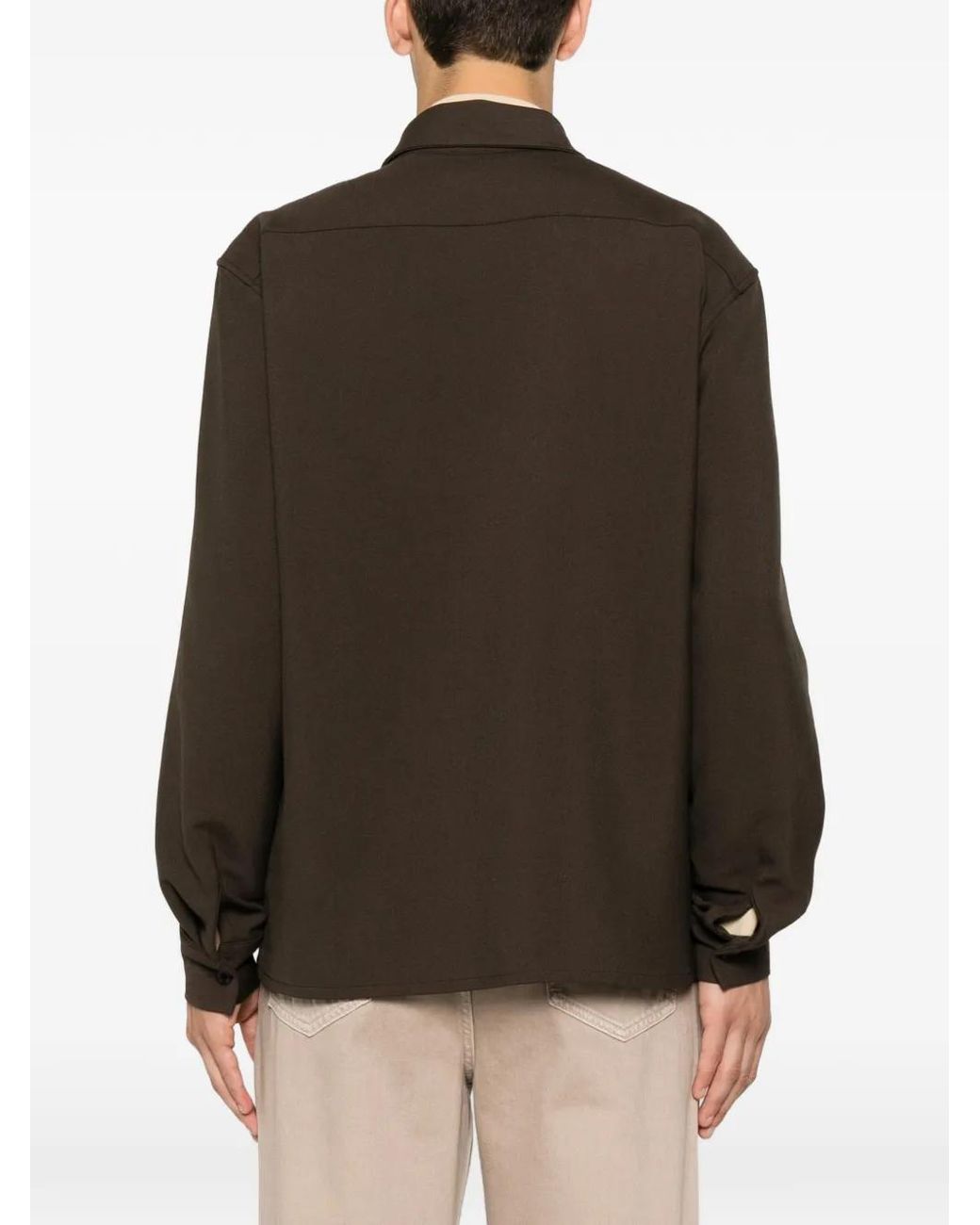 Sandro Brown Shirt With Patch Pockets for men