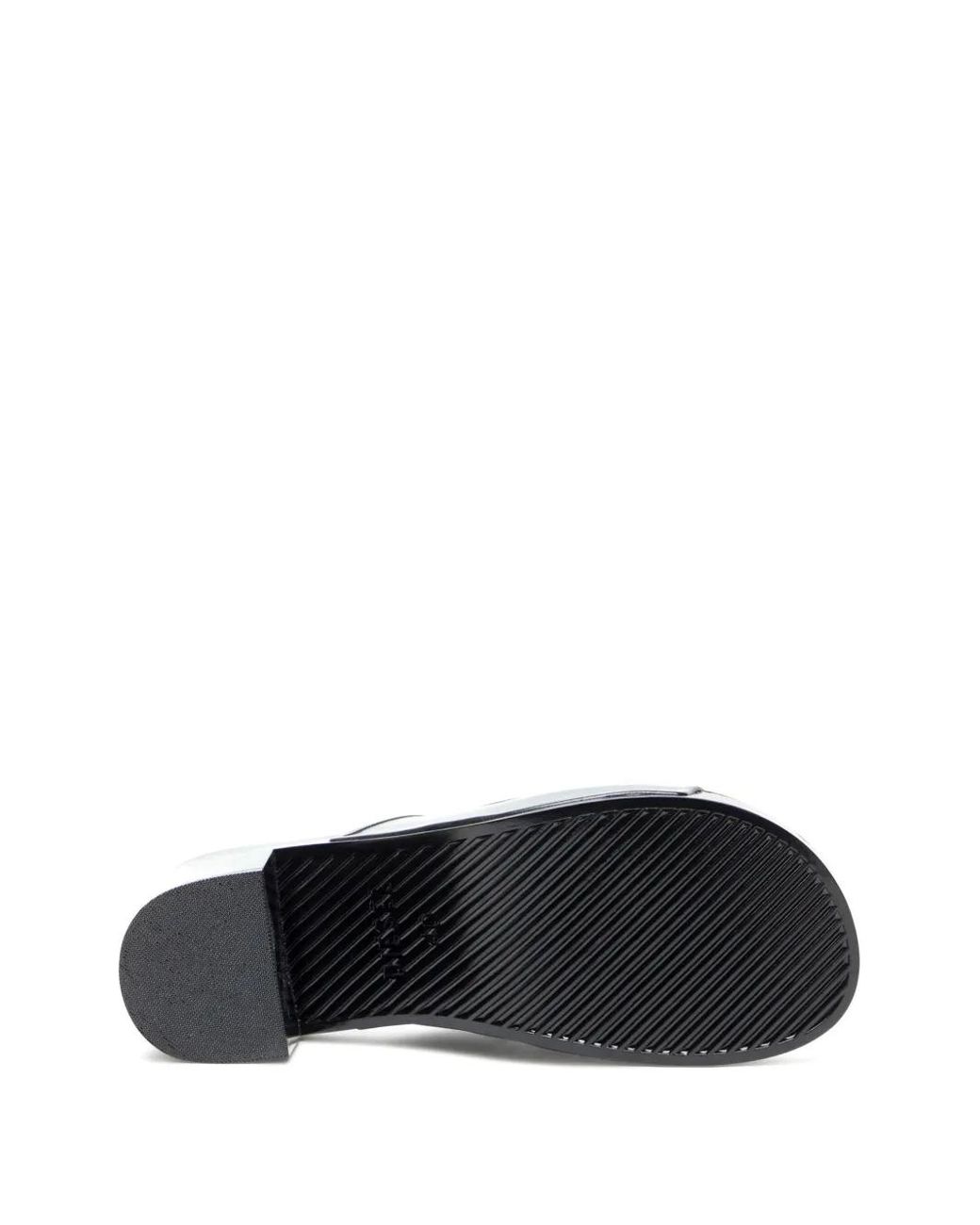 DIESEL Black Sa-Bonnie-Heeled Rubber Slides With Cut-Out Logo