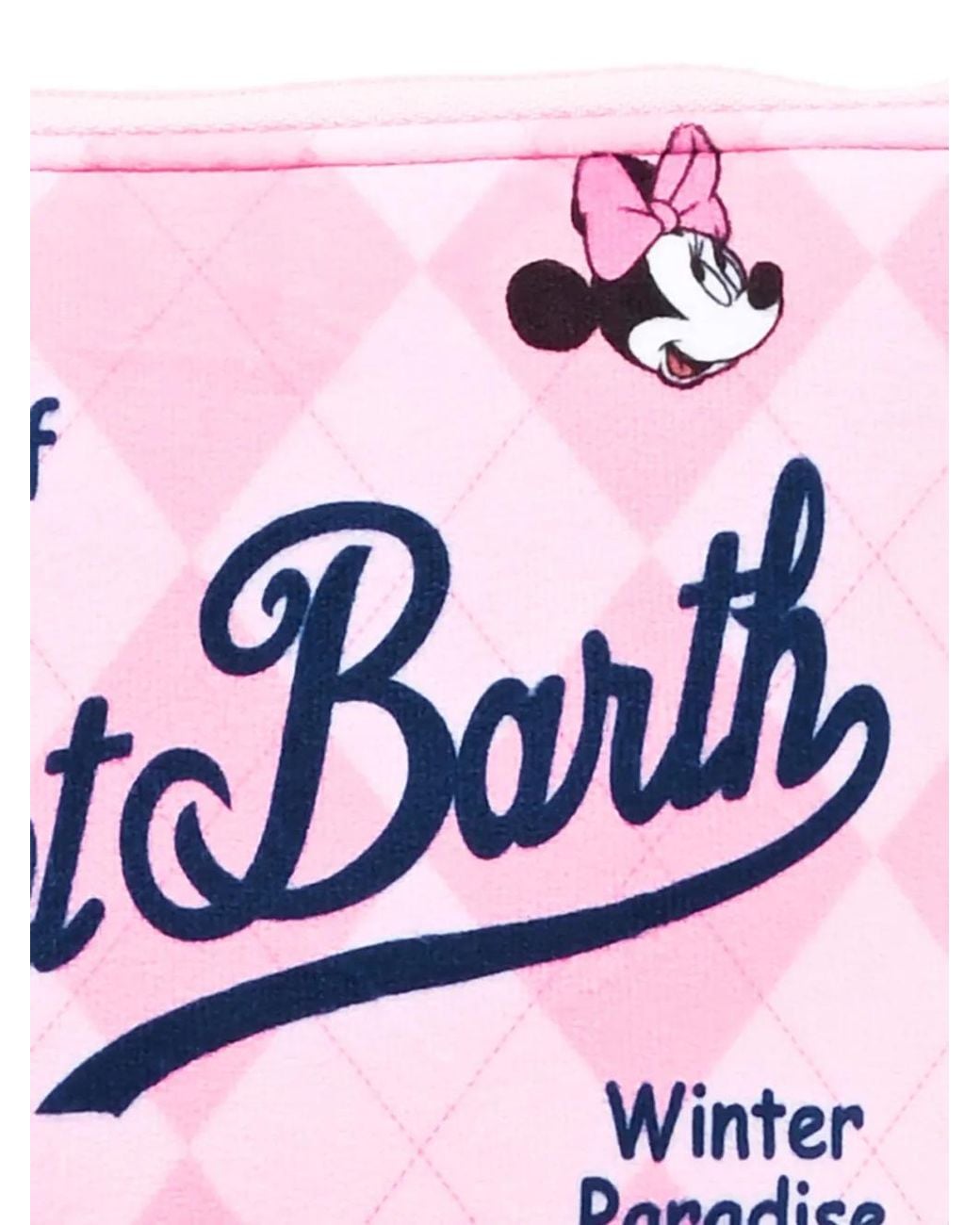 Mc2 Saint Barth Pink X Minnie Mouse Aline Argyle-Check Pouch