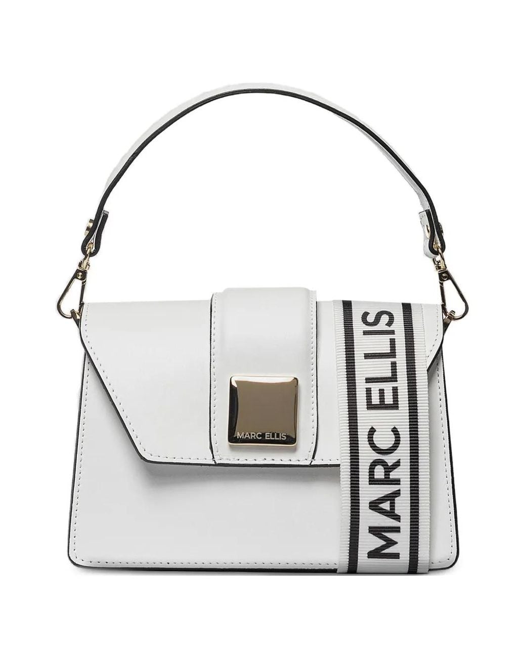 Marc Ellis White Kourtney Logo-Plaque Tote Bag