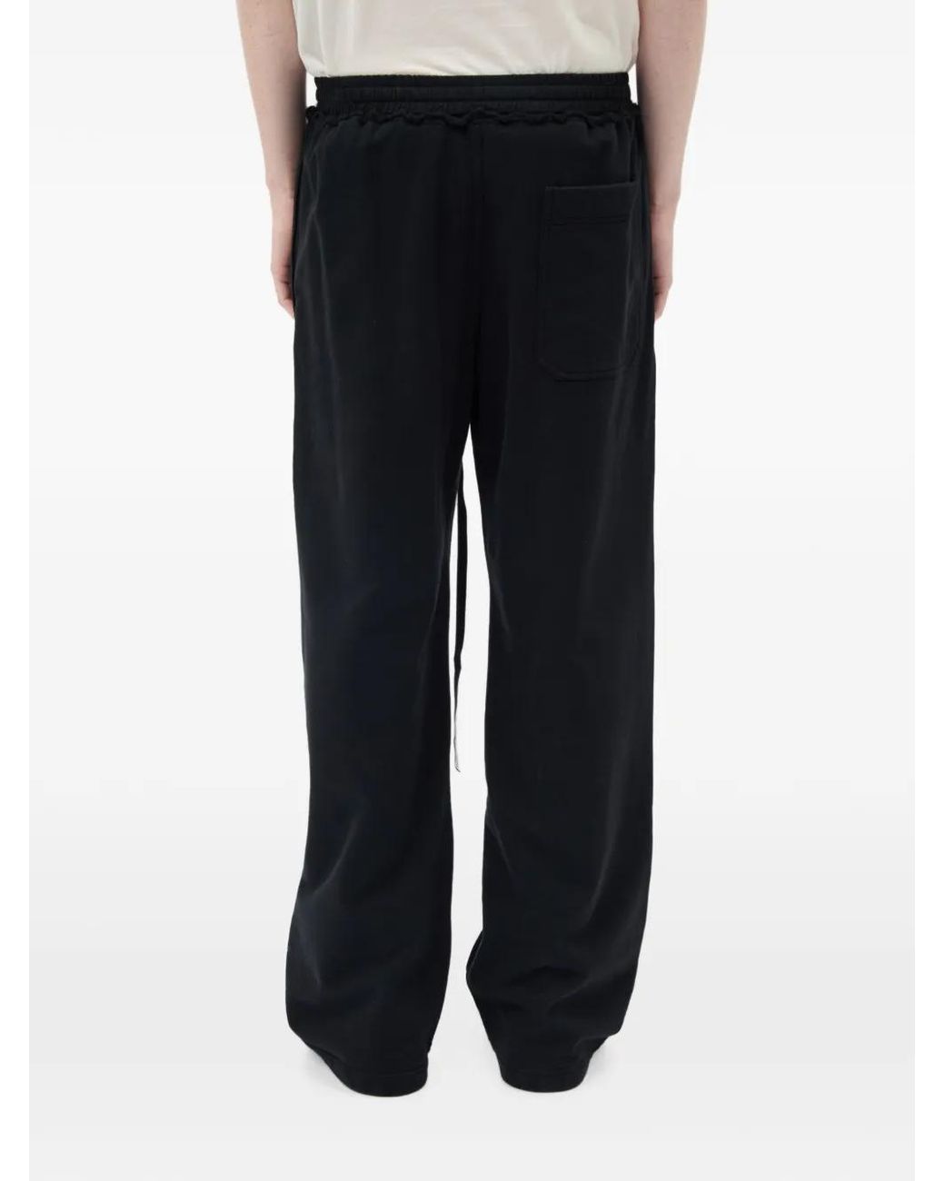 Ann Demeulemeester Black Fin Straight-Leg Track Pants for men