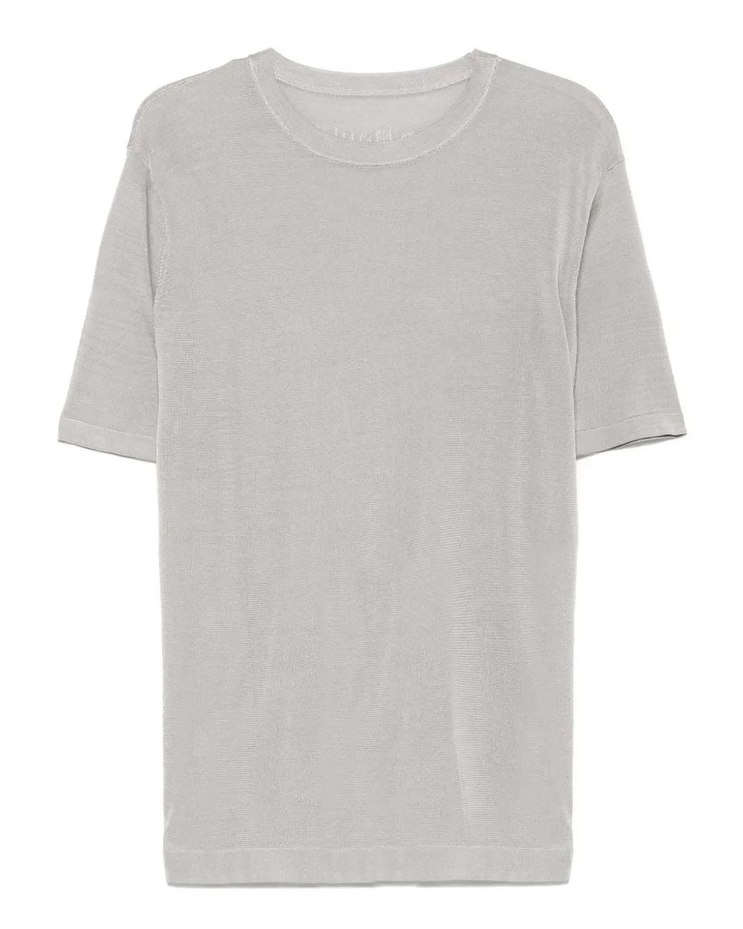Isa Boulder Gray Fine-Knit T-Shirt for men