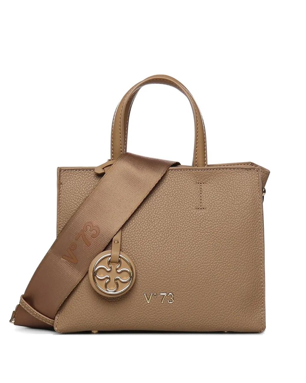 Bolso Shopper Con Efecto Granulado V73 de color Brown