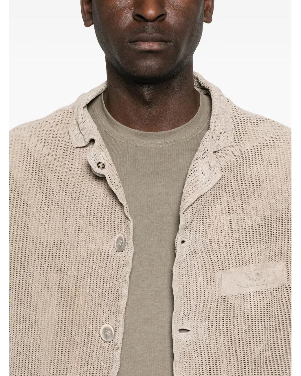 Veste En Cuir Texturée À Poches Giorgio Brato pour homme en coloris Natural