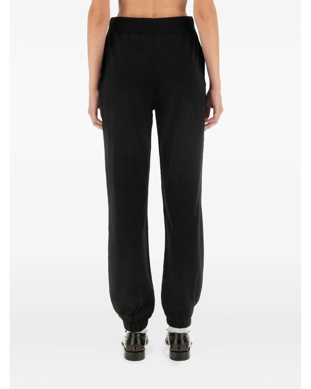 Pantalones Con Cordones Y Logo Moschino de color Black