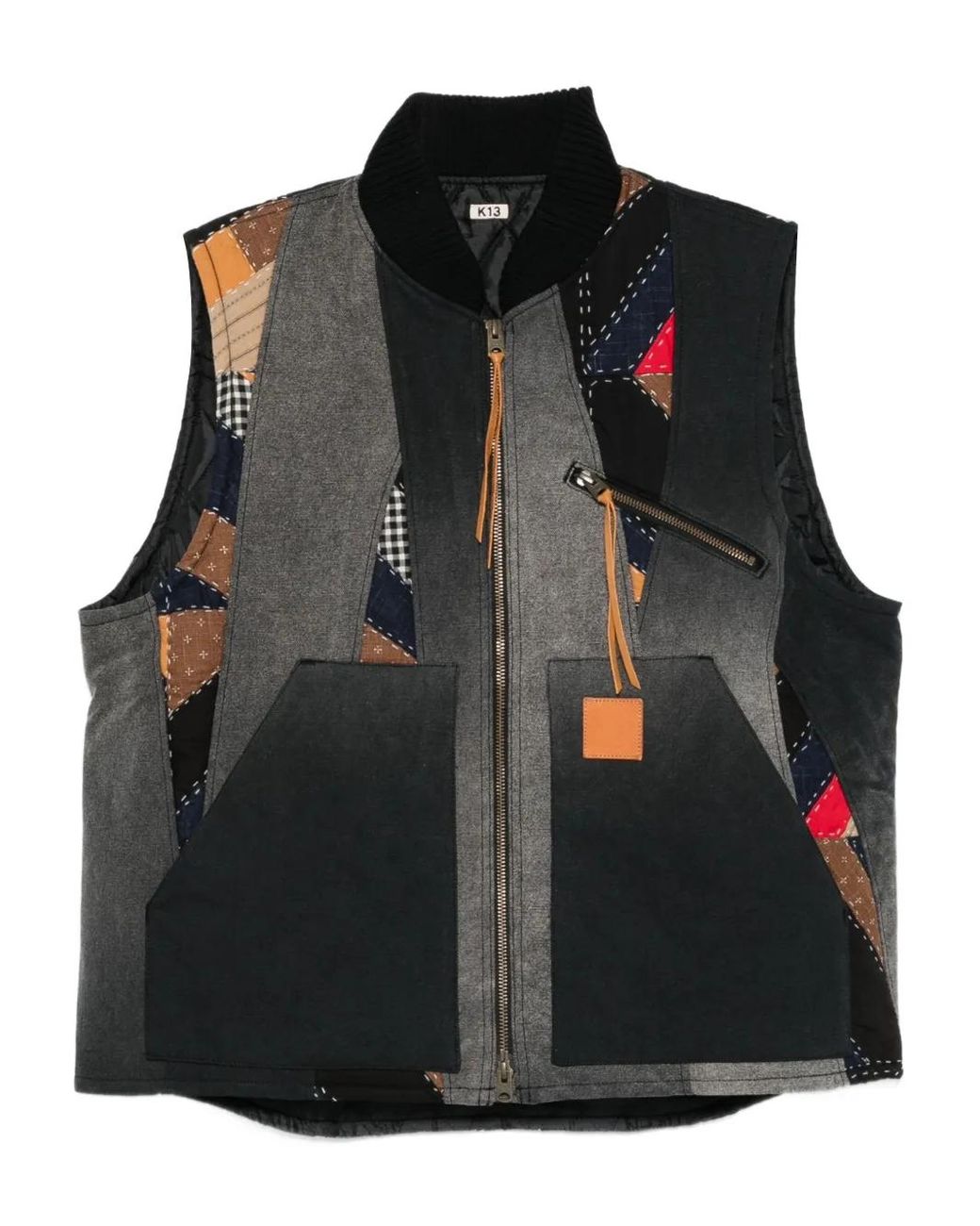 KHOKI Weste Im Patchwork-Look in Black für Herren