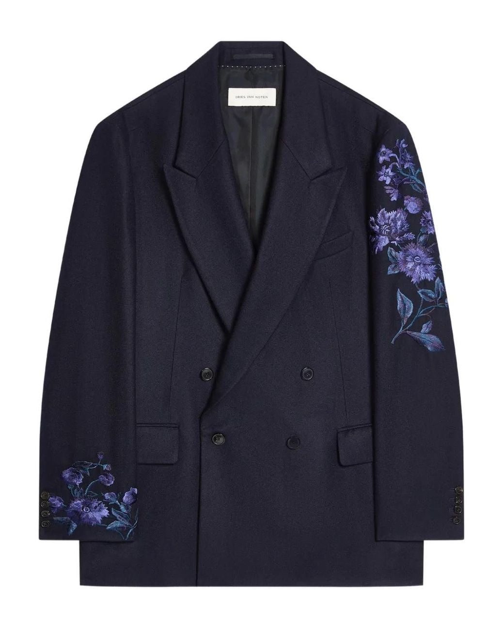 メンズ Dries Van Noten フローラル ダブルジャケット ブルー | Lyst