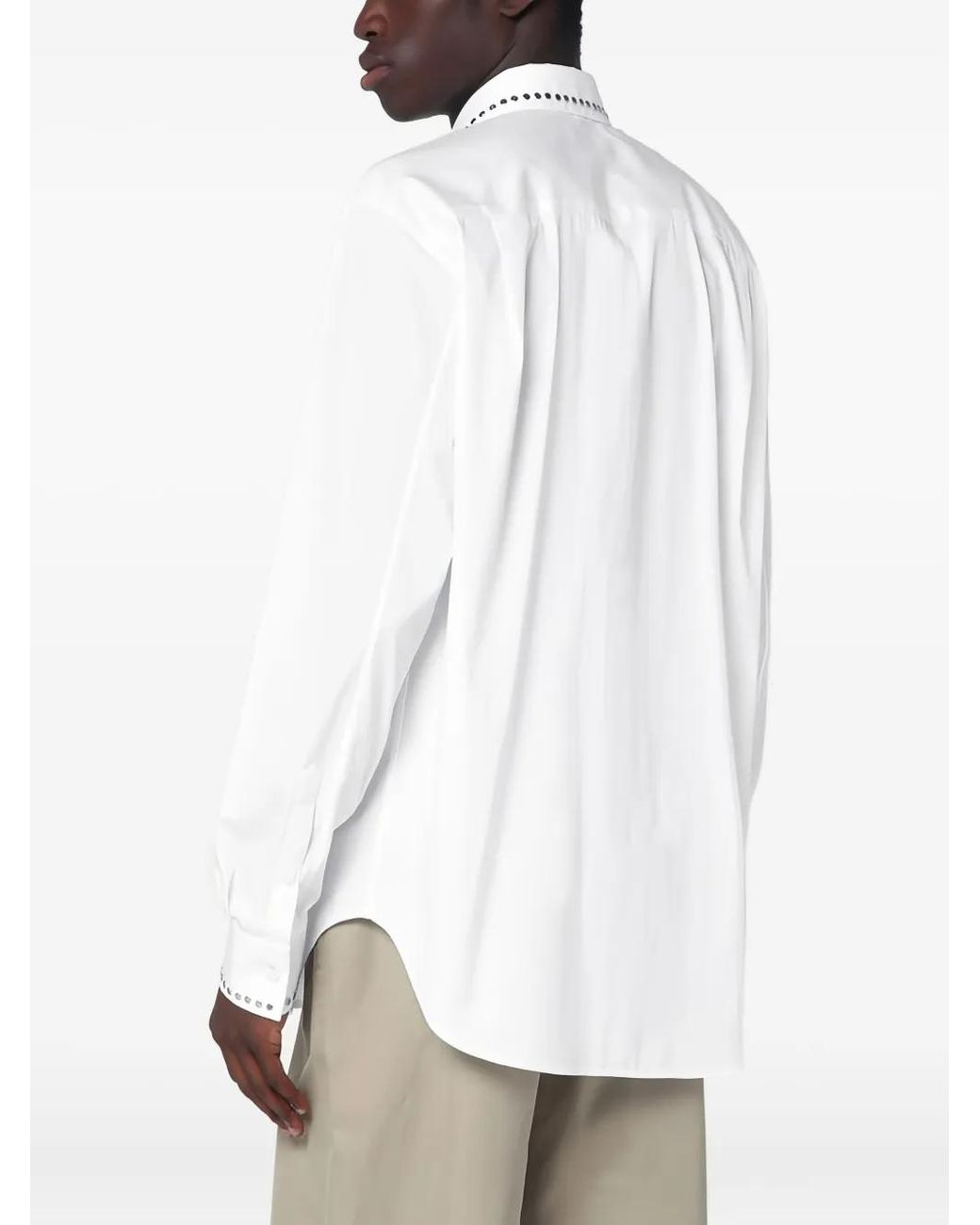 McQueen White Studds-Embellishment Shirt for men