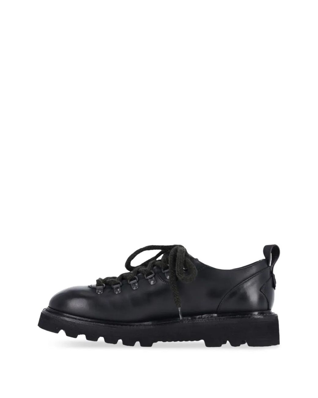 Premiata Black Leather Lace-Up Derby Shoes for men
