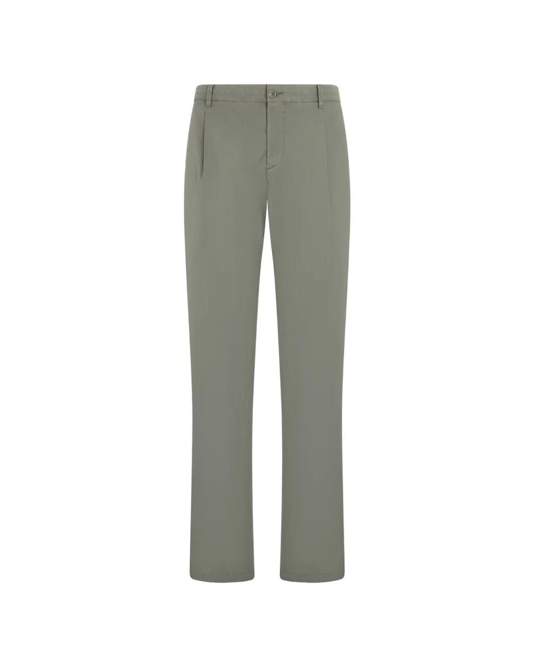 Fedeli Gray Pleat-Detail Tailored Trousers for men