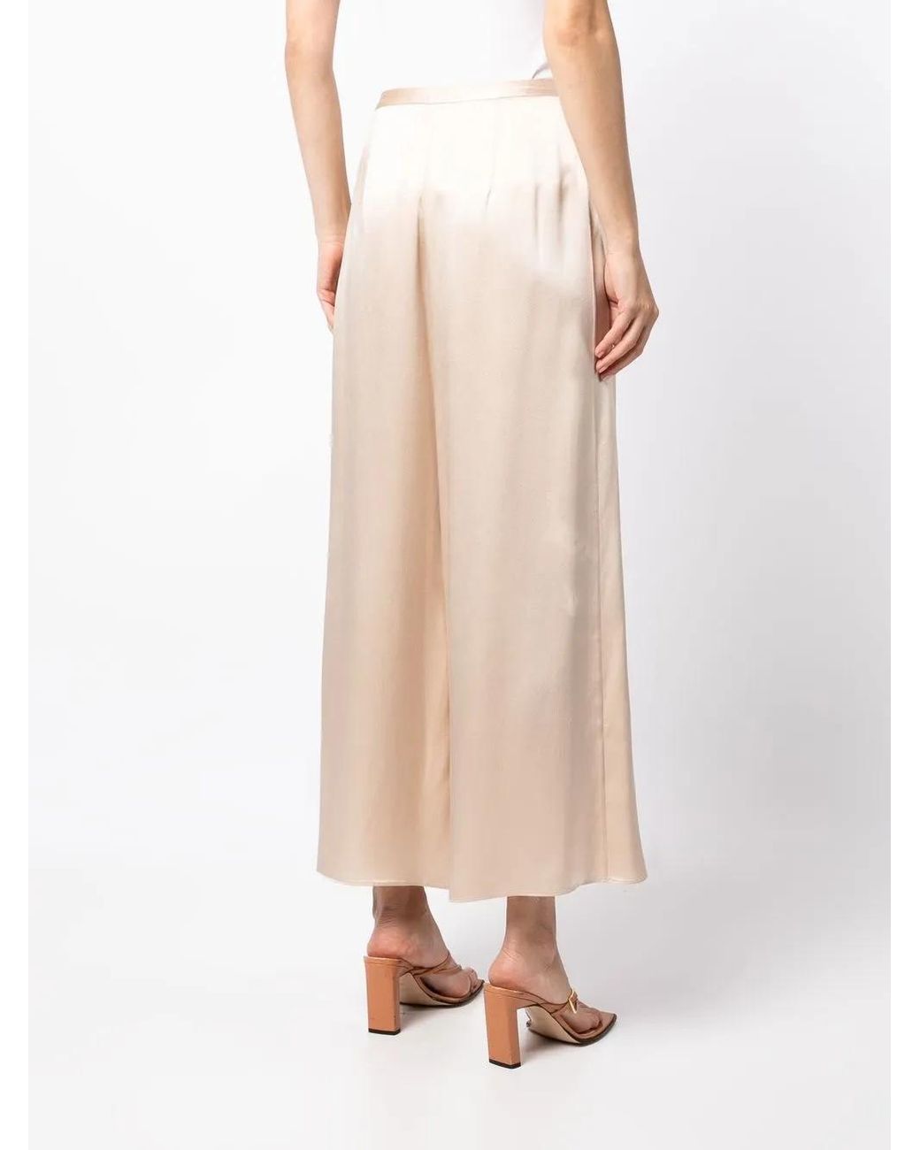 Voz White Wide-Leg Cropped Culotte Trousers